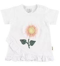 Hust and Claire T-shirt - Adora - White w. Flower