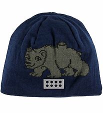 LEGO Duplo Beanie - Wool/Cotton - LWAustin - Navy w. Polar Bear