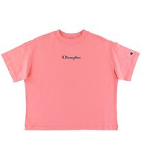 Champion Fashion Stuttermabolur - Crop - Bleikt M. Lógó