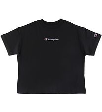 Champion Fashion T-Shirt - Crop - Noir av. Logo