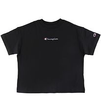 Champion Fashion T-Shirt - Crop - Schwarz m. Logo