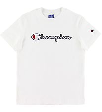 Champion Fashion Stuttermabolur - Hvítur M. Lógó