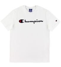 Champion Fashion T-Shirt - Blanc av. Logo