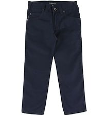Emporio Armani Byxor - Marinblå m. Sidoränder