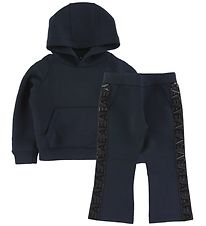 Emporio Armani Hoodie/Byxor - Marinbl m. Gummi