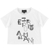 Emporio Armani T-shirt - White w. Embroidery