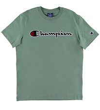 Champion Fashion Stuttermabolur - Rykgrænt M. Lógó