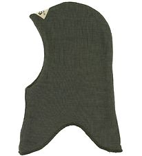 Racing Kids Balaclava - Wool/Cotton - Double Layer - Green