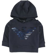 Emporio Armani Hoodie - Navy w. Logo