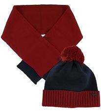 Emporio Armani Gift Box - Hat/Scarf - Wool - Red/Navy