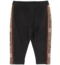 Dolce & Gabbana Leggings - Ebenholts m. Logo