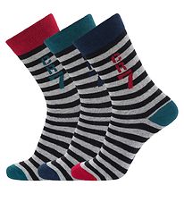 Ronaldo Socks - 3-Pack - Black/Grey Striped