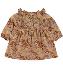 Mini A Ture Robe - Velours Ctel - Ama - Sweet Curry av. Fleurs