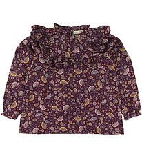Soft Gallery Blouse - Gaxine - Purple w. Flowers