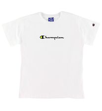Champion Fashion Stuttermabolur - Hvítur M. Lógó