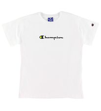 Champion Fashion T-Shirt - Blanc av. Logo