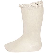 Condor Knee-High Socks w. Lace - Beige