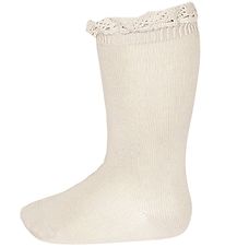 Condor Chaussettes Hautes av. Dentelle - Beige