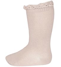 Condor Chaussettes Hautes av. Dentelle - Marron Clair