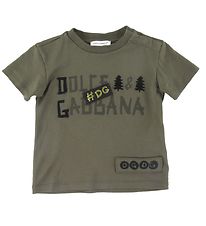 Dolce & Gabbana T-Shirt - Giardiniere Maschio - Armygrn m. Prin