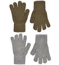 CeLaVi Handschuhe - Wolle/Graumeliert - 2er-Pack - Militäroliv/O