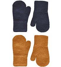 CeLaVi Fäustlinge - Wolle/Nylon - 2er-Pack - Pumpkin Spice/Navy