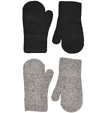 CeLaVi Mittens - Wool/Nylon - 2-pack - Black/Grey Melange