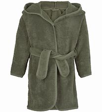 Pippi Baby Bathrobe - Deep Lichen Green w. Dragon