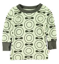 Katvig Long Sleeve Top - Wool - Green w. Apples