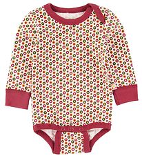 Katvig Bodysuit l/s - Red w. Apples