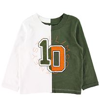 Stella McCartney Kids Tröja - Varsity - Vit/Militärgrön