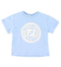 Fendi T-Shirt - Bleu Clair av. Logo