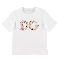 Dolce & Gabbana T-shirt - Country - White w. Flower Embroidery