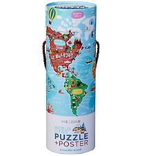 Crocodile Creek Puzzlespiel - 200 Teile - Weltkarte