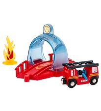 BRIO World Tunnel w. Fire Train - 4 Parts - Smart Tech 33976