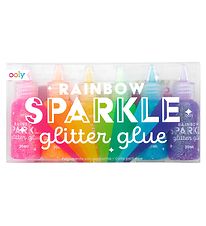 Ooly Glue w. Glitter - 6 pcs. - Rainbow Sparkle