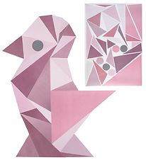 Sebra Wallstickers - Rosa geometrischer Vogel