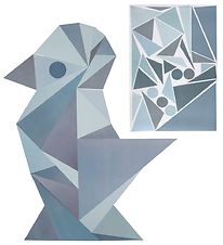 Sebra Muurstickers - Blauw Geometrisch Vogel