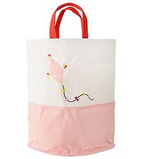 Bloomingville Aufbewahrungskorb - 54 cm - Wei/Rosa m. Drache