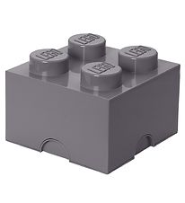 LEGO Storage Aufbewahrungsbox - 4 Knufe - 25x25x18 - Dunkelgra