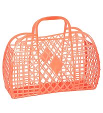 Sun Jellies Large Folding Basket - Retro - Neon Orange