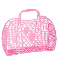 Sun Jellies Large Folding Basket - Retro - Neon Pink