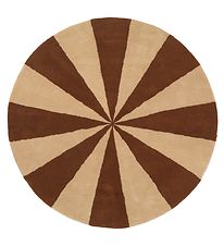 ferm Living Rug - Wool - Ø: 130 cm - Brick/White