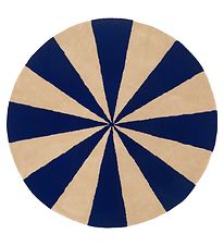 ferm Living Rug - Wool - Ø: 130 cm - Blue/White