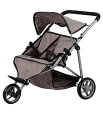 MaMaMeMo Doll Twins Stroller - Grey