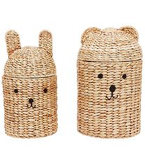OYOY Storage Basket - Bear & Rabbit - 2 Set - Nature