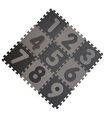 BabyDan Tapis de jeu - 90x90 - Marron Clair/Gris Fonc av. Nombr