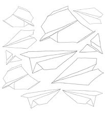 Sebra Wallstickers - 11 Stk. - Pappírsflugvélar
