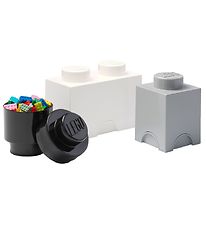 LEGO Storage Storage Boxes - 3-pack - 18x25x12,5 cm - White/Gre