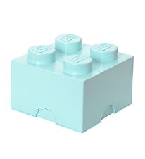 LEGO Storage Frvaringslda - 25x25x18 - 4 Knoppar - Aqua Light